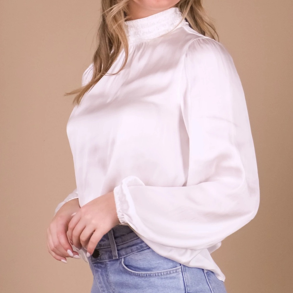 White Satin Blouse